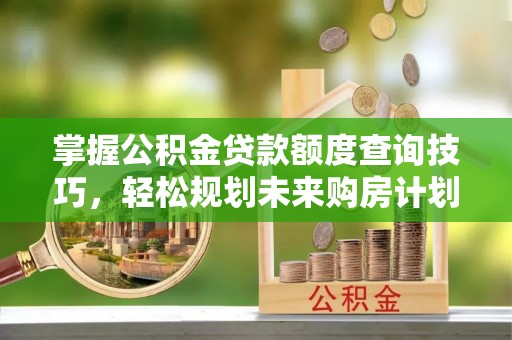 海棠掌握公积金贷款额度查询技巧，轻松规划未来购房计划