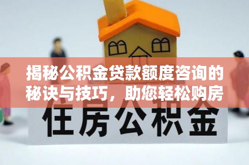 海棠揭秘公积金贷款额度咨询的秘诀与技巧，助您轻松购房！