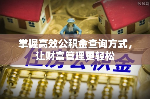 海棠掌握高效公积金查询方式，让财富管理更轻松