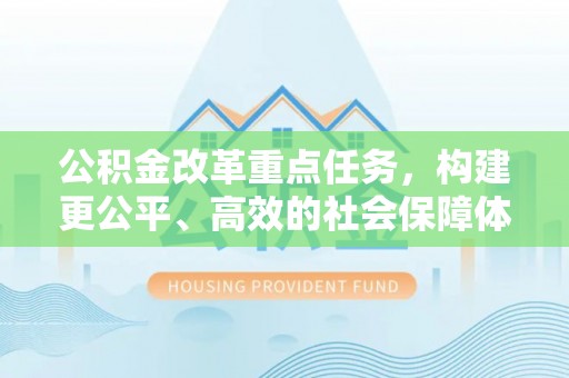 海棠公积金改革重点任务，构建更公平、高效的社会保障体系