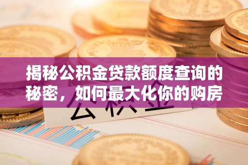 海棠揭秘公积金贷款额度查询的秘密，如何最大化你的购房资金？