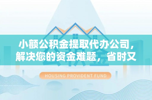 海棠小额公积金提取代办公司，解决您的资金难题，省时又省心